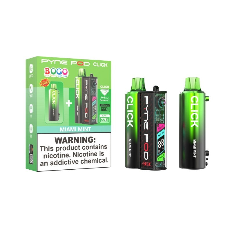 Pyne Pod Click 66K (BOGO 2 Pods) Disposable Vape Starter Kit