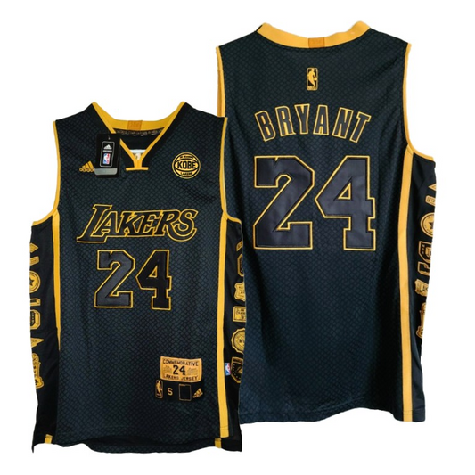 Mens Los Angeles Lakers Kobe Bryant adidas Black Replica Road Jersey